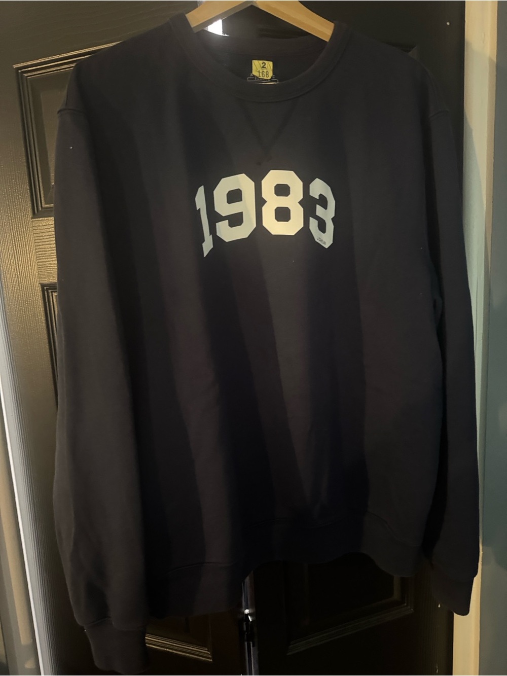 J. Crew Navy Crewneck Sweatshirt with White '1983' Print